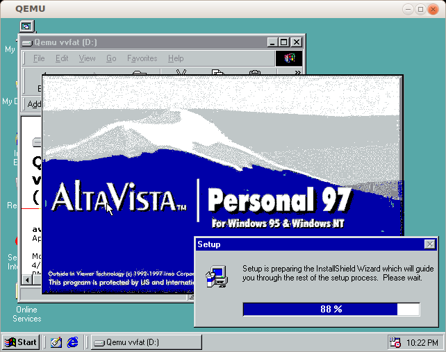 altavista being installed